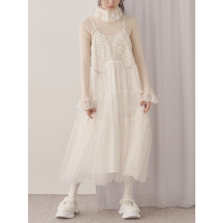 merry jenny petit flower チュールキャミワンピース petit flowerチュールキャミワンピース[品番：MKSW0066258]｜merry