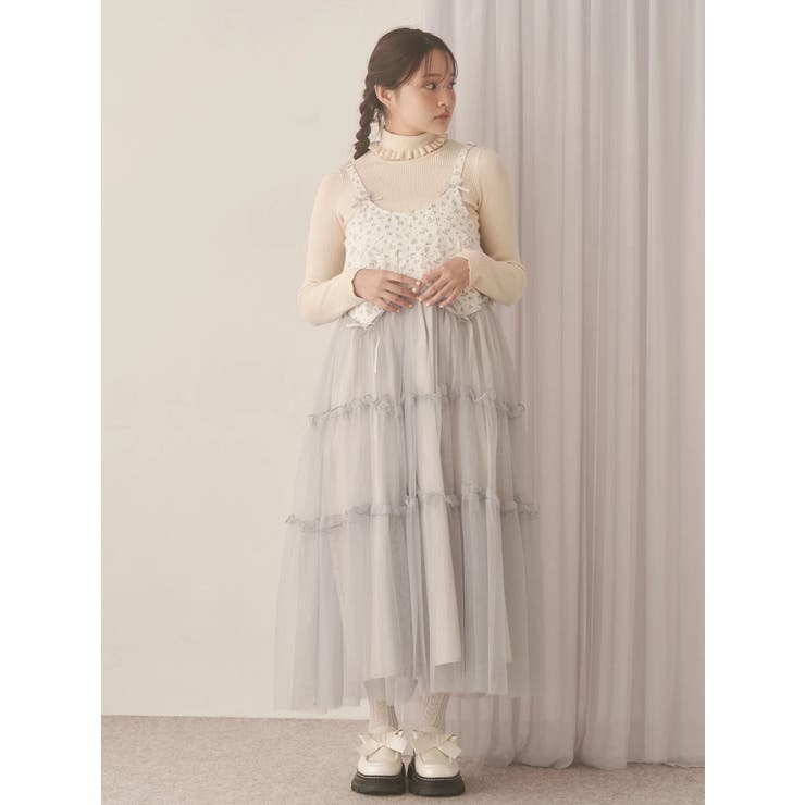 petit flowerチュールキャミワンピース[品番：MKSW0066258]｜merry