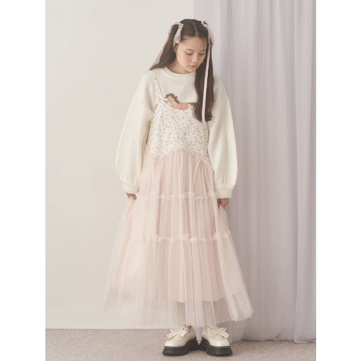 petit flowerチュールキャミワンピース[品番：MKSW0066258]｜merry