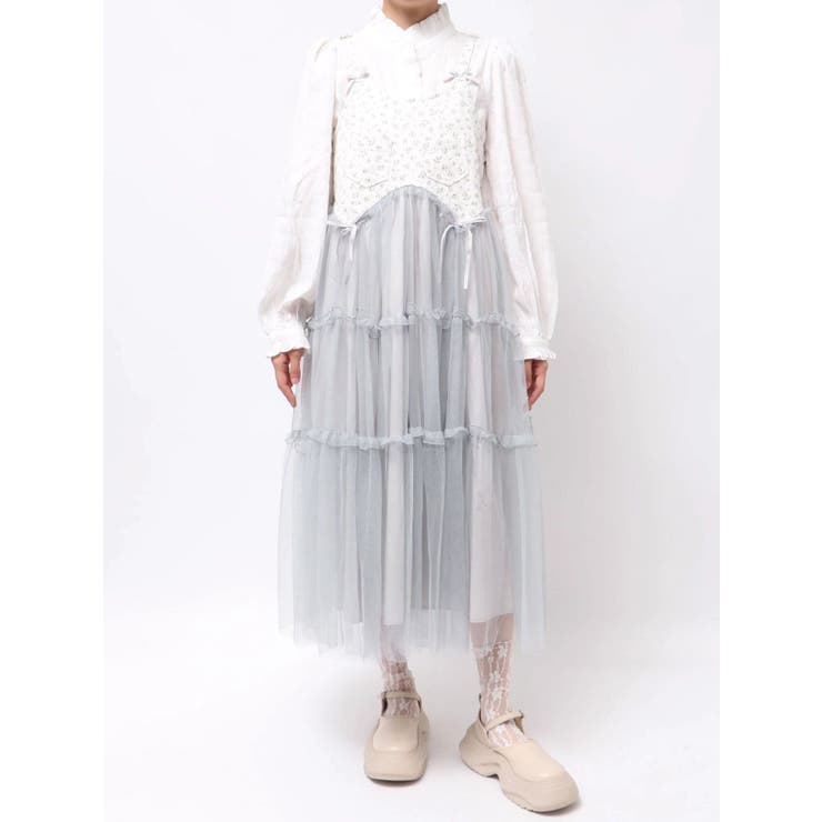 petit flowerチュールキャミワンピース[品番：MKSW0066258]｜merry