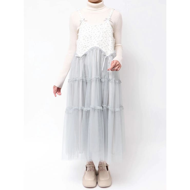petit flowerチュールキャミワンピース[品番：MKSW0066258]｜merry