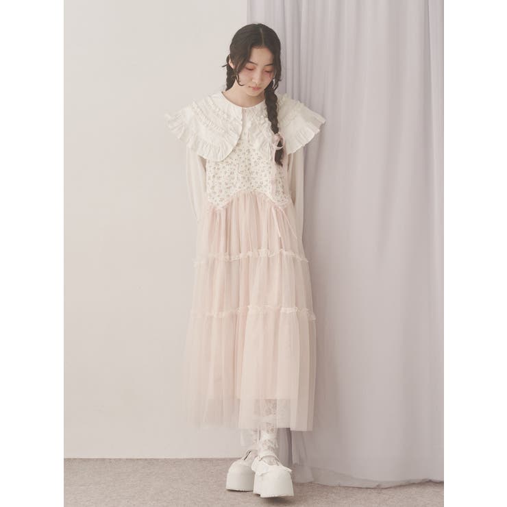 petit flowerチュールキャミワンピース[品番：MKSW0066258]｜merry