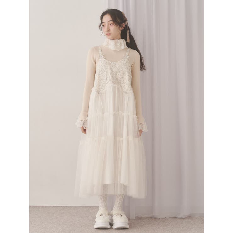 petit flowerチュールキャミワンピース[品番：MKSW0066258]｜merry