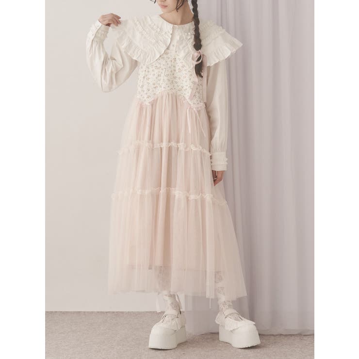 petit flowerチュールキャミワンピース[品番：MKSW0066258]｜merry