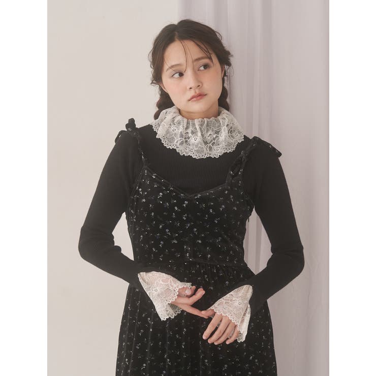 アシメribbonベロアワンピース | merry jenny | 詳細画像11 