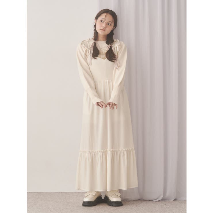 アシメribbonベロアワンピース | merry jenny | 詳細画像12 