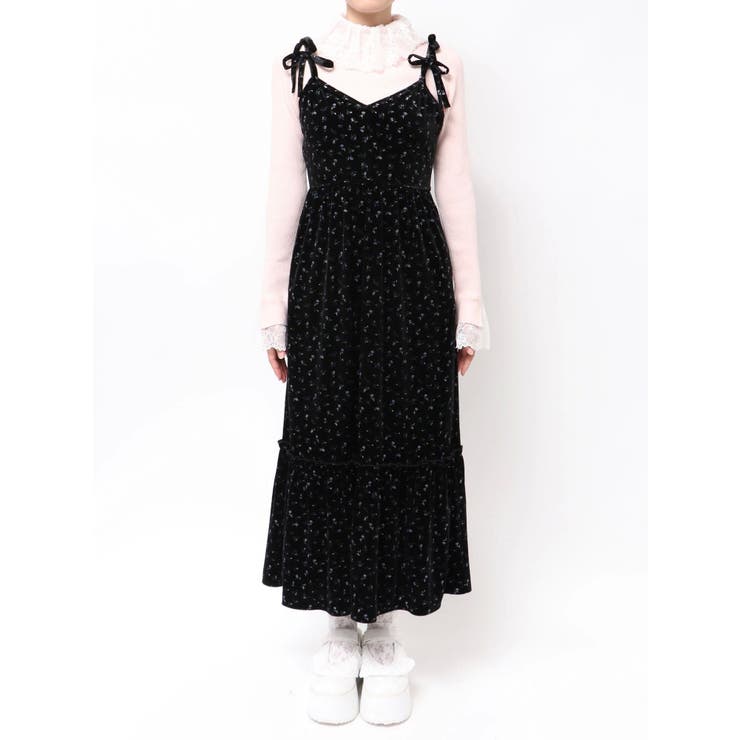 アシメribbonベロアワンピース | merry jenny | 詳細画像18 