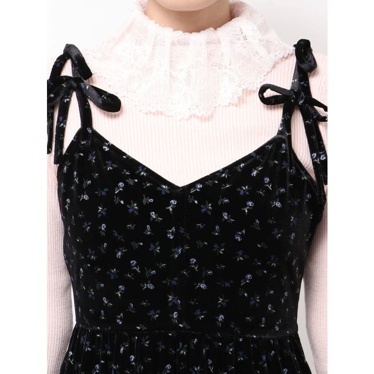 アシメribbonベロアワンピース | merry jenny | 詳細画像21 