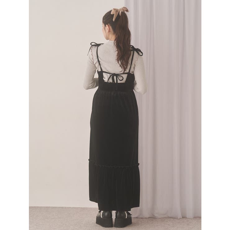 アシメribbonベロアワンピース | merry jenny | 詳細画像5 