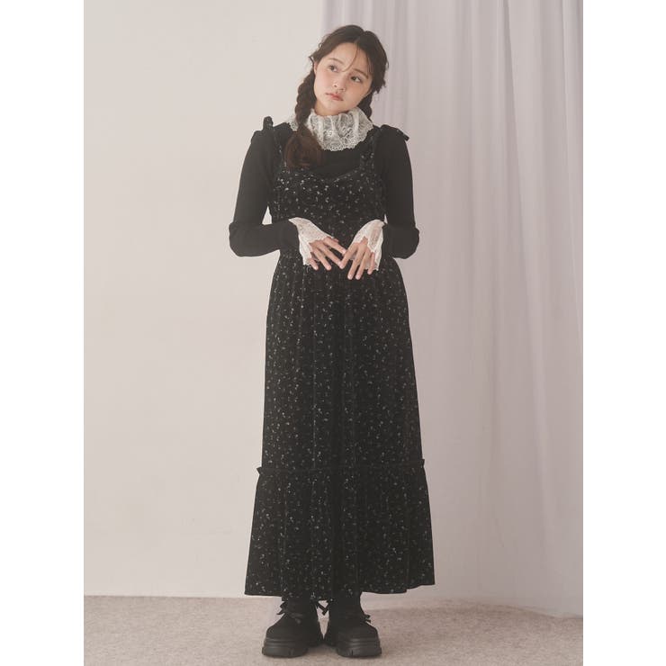 アシメribbonベロアワンピース | merry jenny | 詳細画像8 