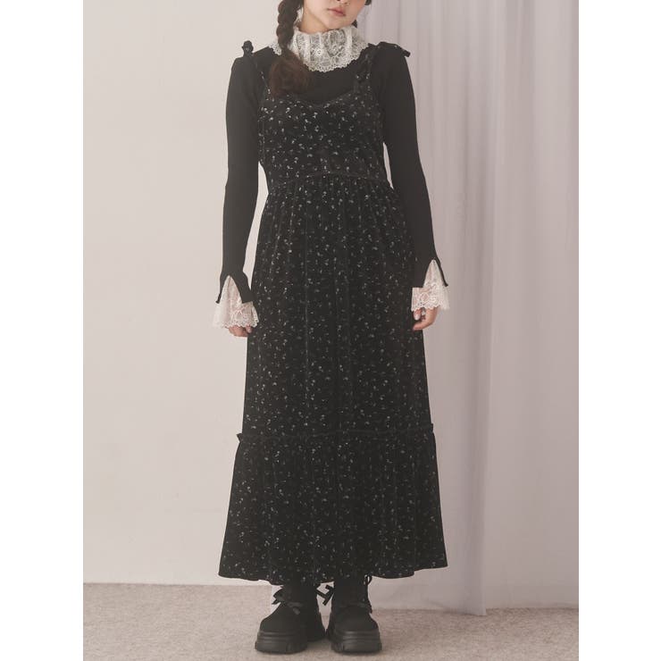 ミックス | アシメribbonベロアワンピース | merry jenny