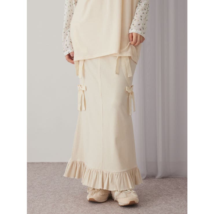 ribbon ribbonリブロングスカート | merry jenny | 詳細画像11 