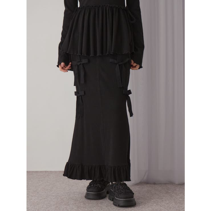 ribbon ribbonリブロングスカート | merry jenny | 詳細画像16 