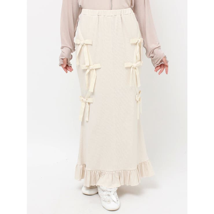ribbon ribbonリブロングスカート | merry jenny | 詳細画像31 