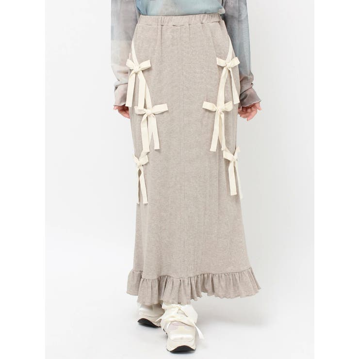ribbon ribbonリブロングスカート | merry jenny | 詳細画像33 