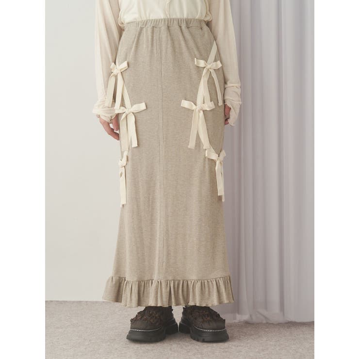 ribbon ribbonリブロングスカート | merry jenny | 詳細画像6 