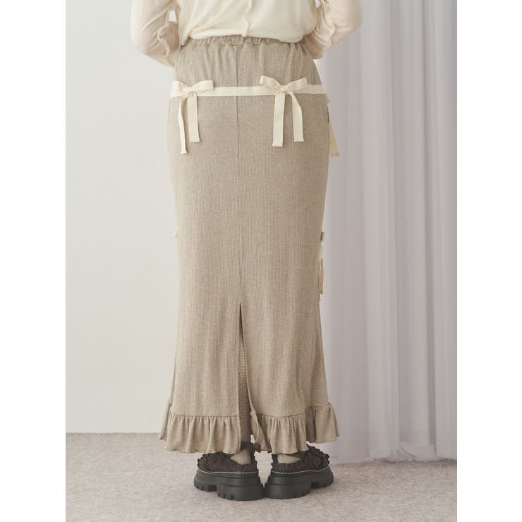 ribbon ribbonリブロングスカート | merry jenny | 詳細画像7 