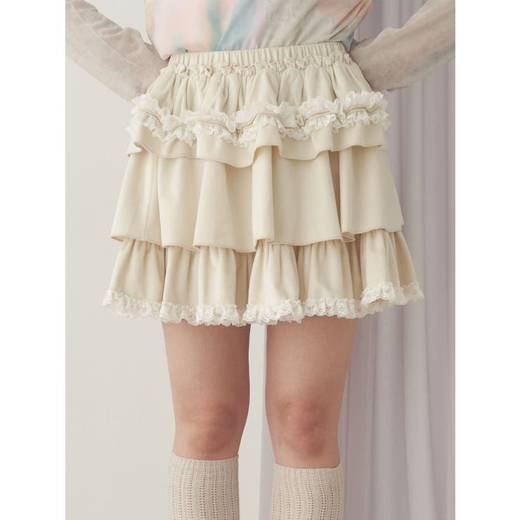 フリルベロアミニスカート | merry jenny | 詳細画像1 