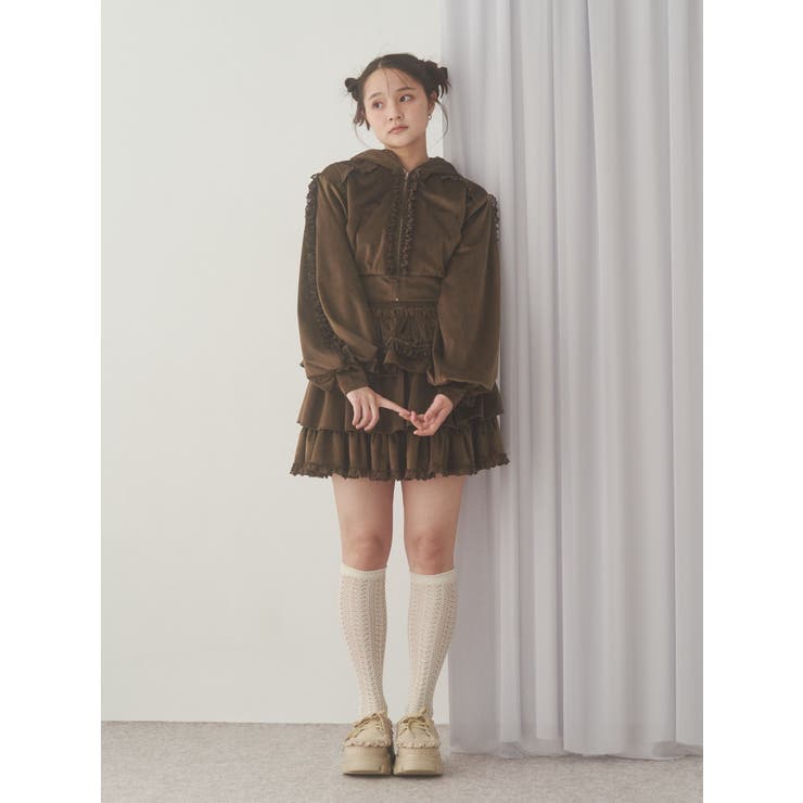 フリルベロアミニスカート | merry jenny | 詳細画像11 