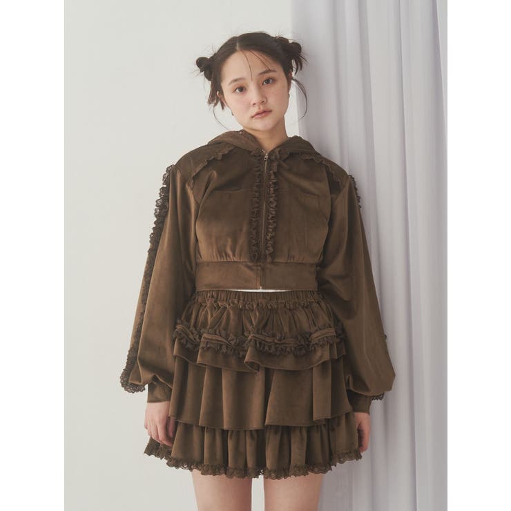 フリルベロアミニスカート | merry jenny | 詳細画像14 