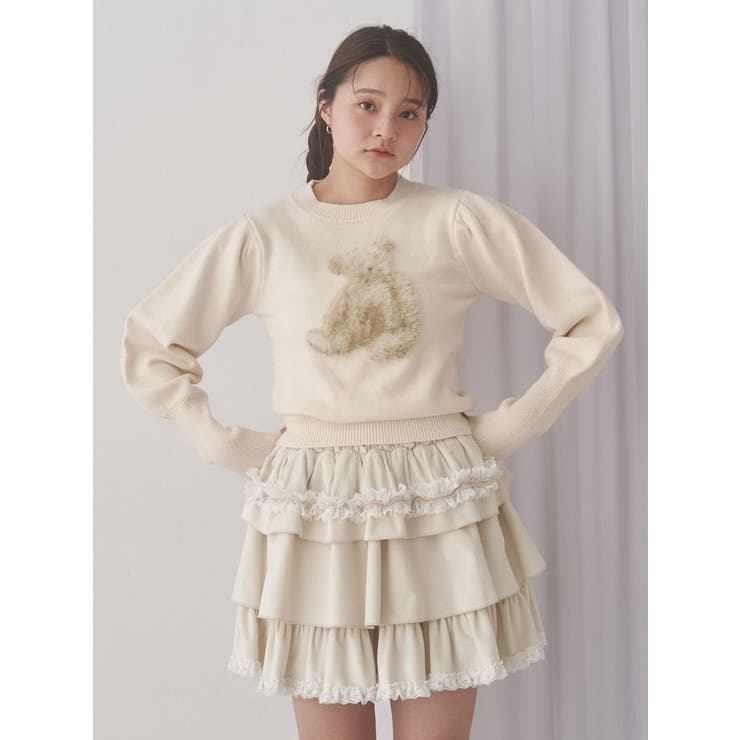 フリルベロアミニスカート | merry jenny | 詳細画像7 