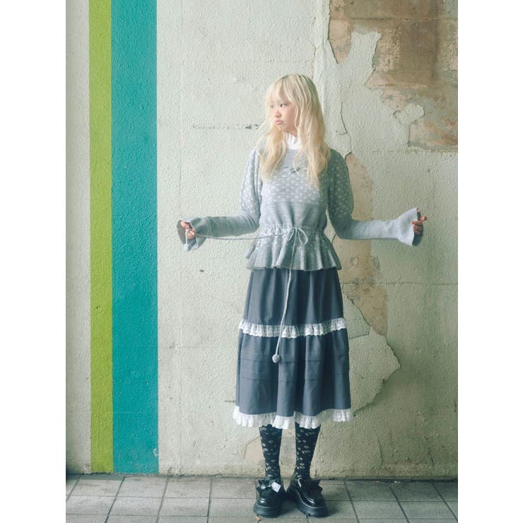 タックフリルミディスカート[品番：MKSW0066264]｜merry jenny