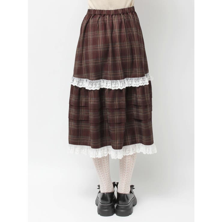 タックフリルミディスカート[品番：MKSW0066264]｜merry jenny