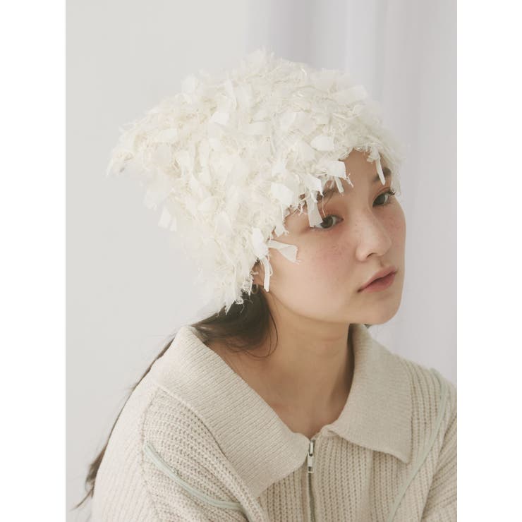 アイボリー | fuwafuwa knit hat | merry jenny
