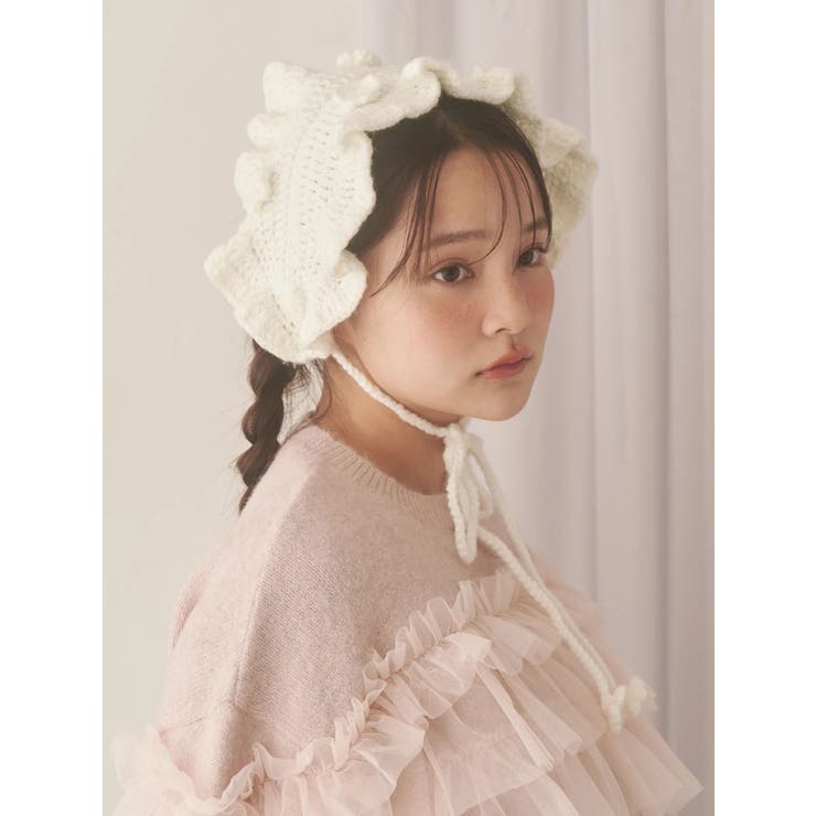 オフホワイト | お花のニットヘッドドレス | merry jenny