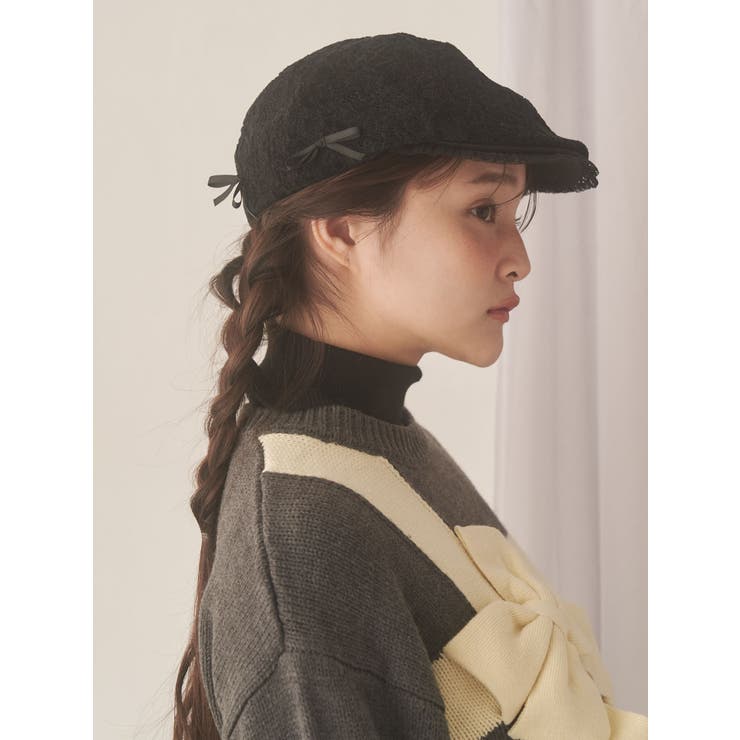 ブラック | lace hunting cap | merry jenny