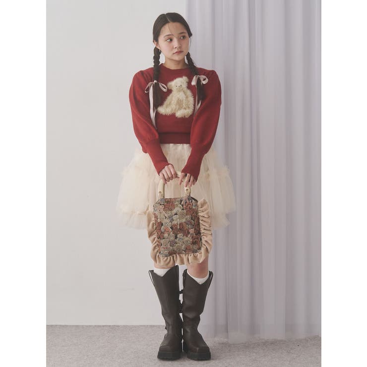 bearジャガードハンドバッグ | merry jenny | 詳細画像14 