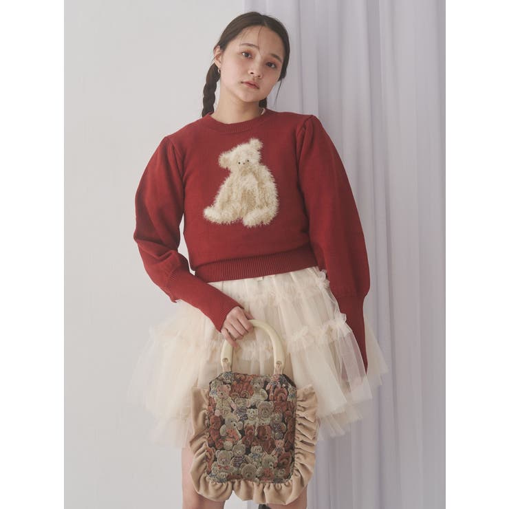 bearジャガードハンドバッグ | merry jenny | 詳細画像15 