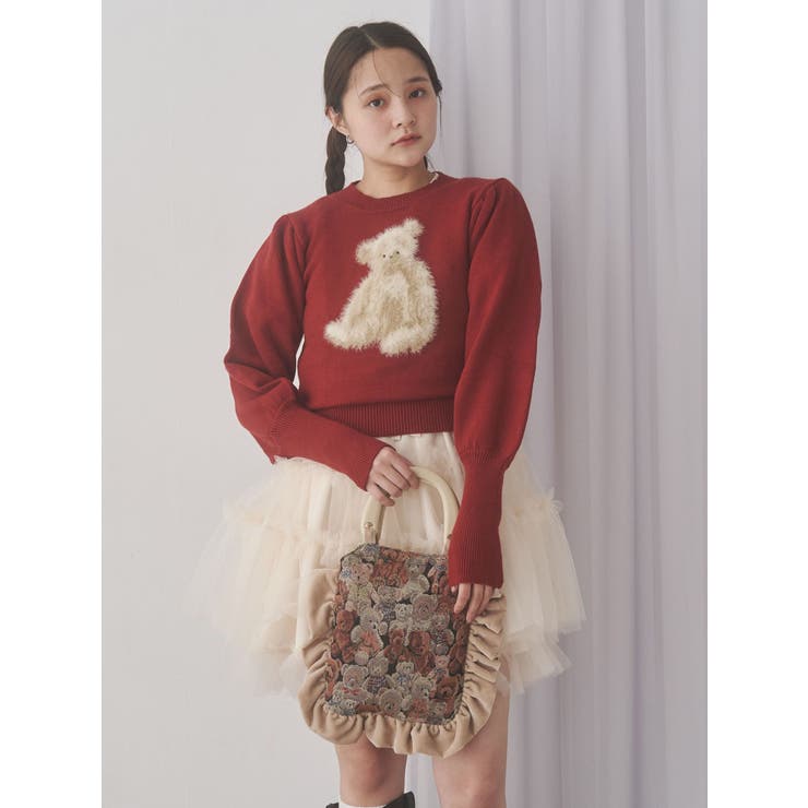 bearジャガードハンドバッグ | merry jenny | 詳細画像16 