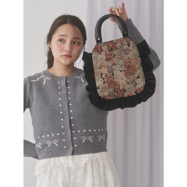 bearジャガードハンドバッグ | merry jenny | 詳細画像18 