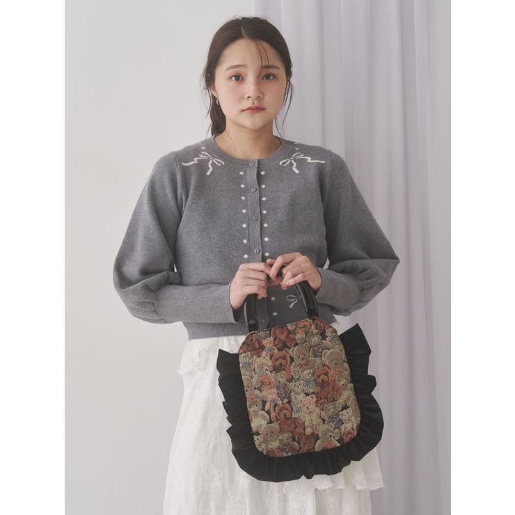 bearジャガードハンドバッグ | merry jenny | 詳細画像20 