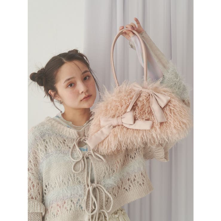 ribbonフェイクファーボストンbag | merry jenny | 詳細画像10 