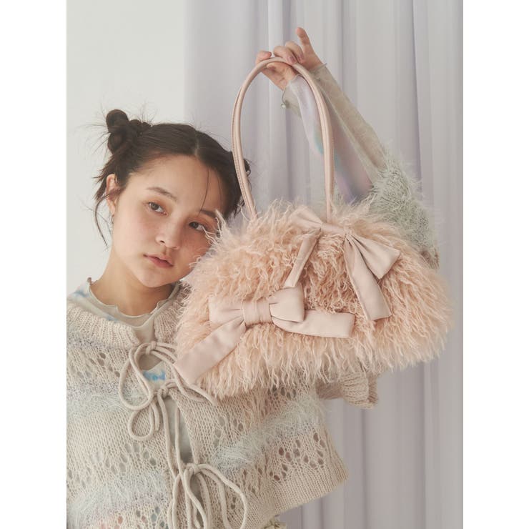 ribbonフェイクファーボストンbag | merry jenny | 詳細画像11 