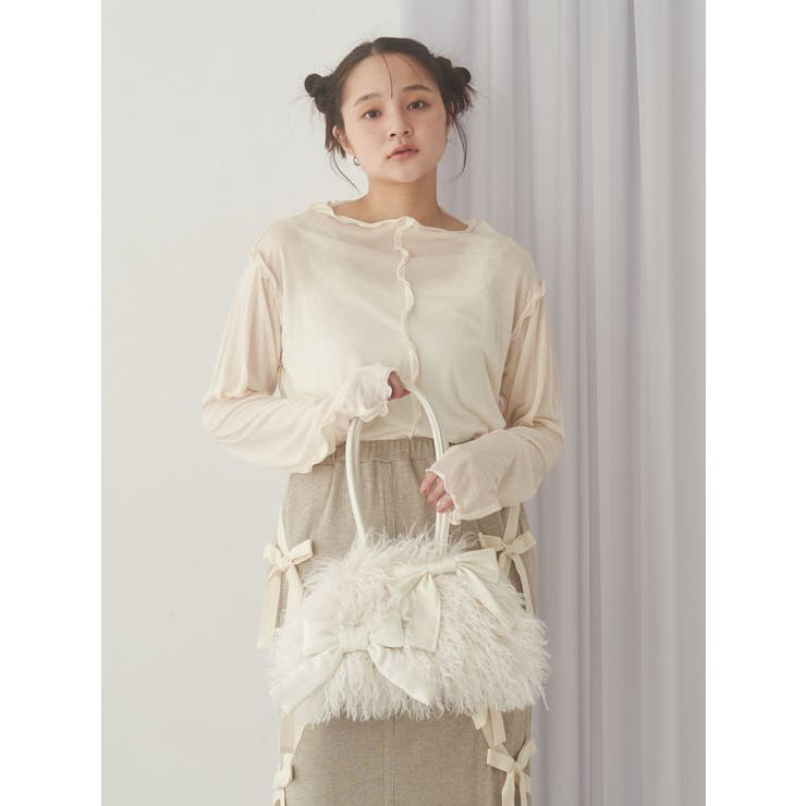 ribbonフェイクファーボストンbag | merry jenny | 詳細画像12 