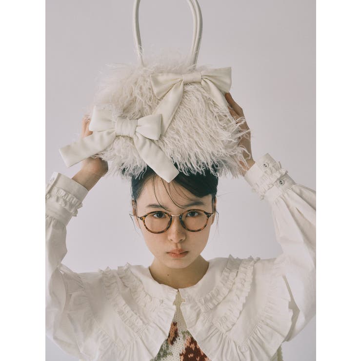 ribbonフェイクファーボストンbag | merry jenny | 詳細画像2 