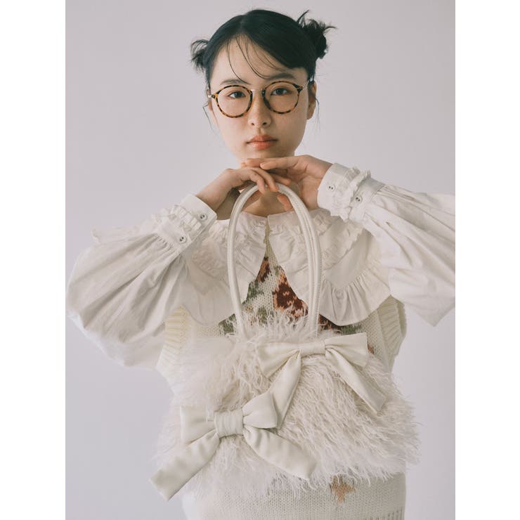 ribbonフェイクファーボストンbag | merry jenny | 詳細画像3 