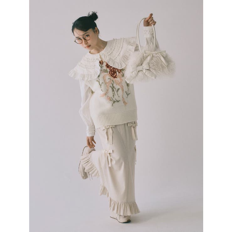 ribbonフェイクファーボストンbag | merry jenny | 詳細画像5 