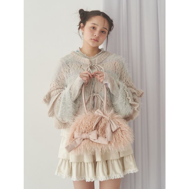 ribbonフェイクファーボストンbag | merry jenny | 詳細画像8 