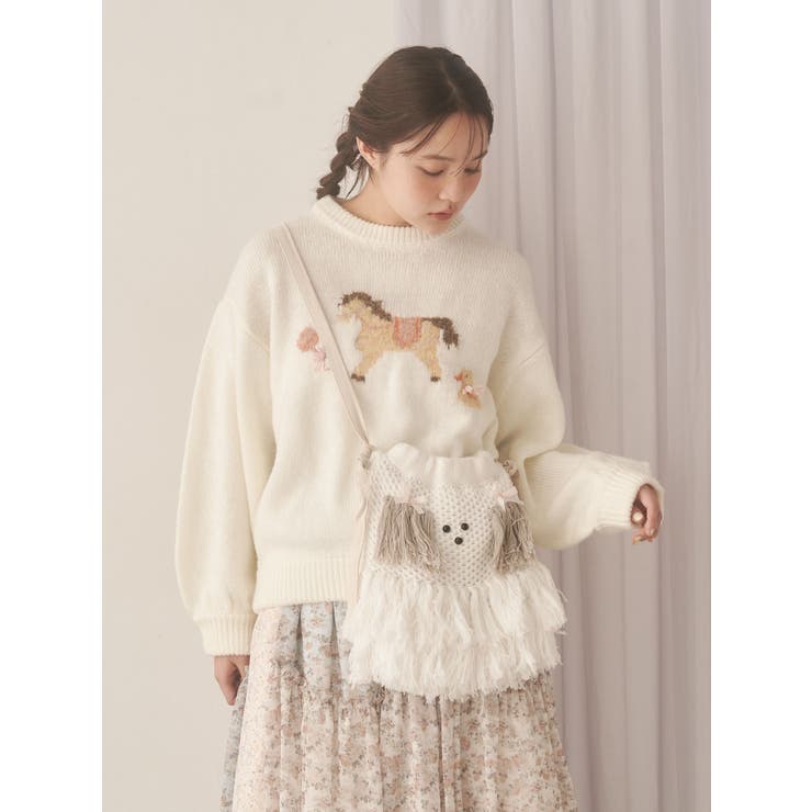 merry Jenny ブランドタグ付きわんわんポシェットベージュ わんわんポシェット[品番：MKSW0066269]｜merry jenny（メリージェ二ー