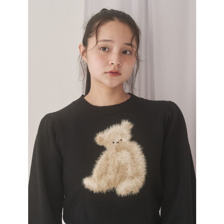 bear shaggy knit tops | merry jenny | 詳細画像10 