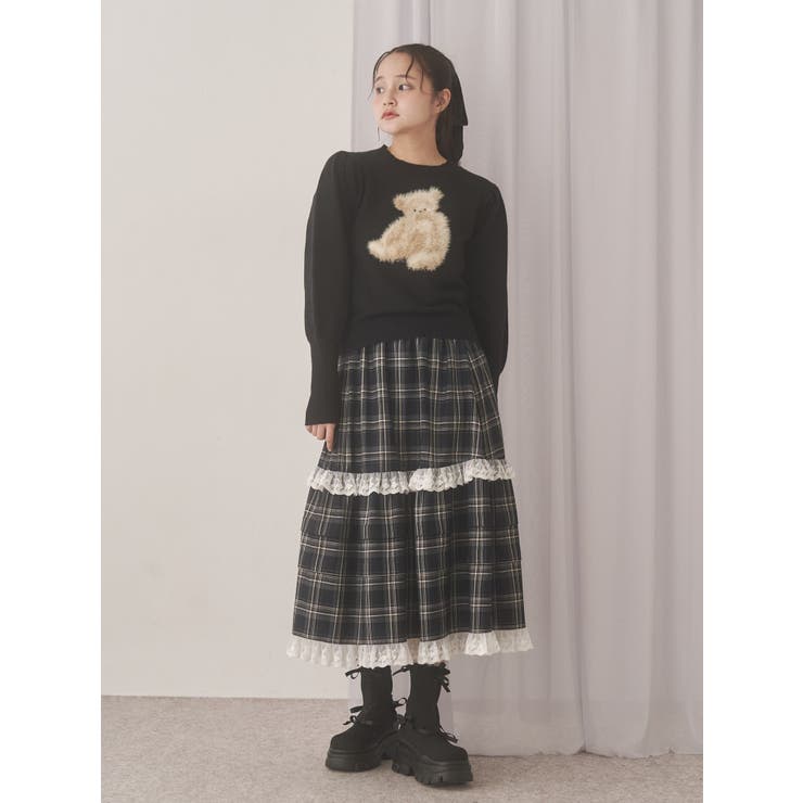 bear shaggy knit tops | merry jenny | 詳細画像13 