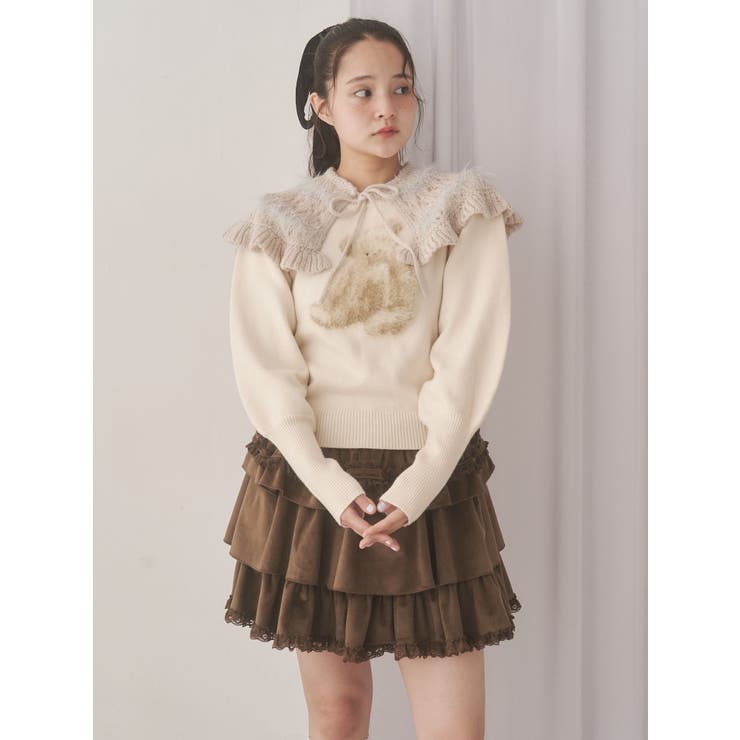 bear shaggy knit tops | merry jenny | 詳細画像14 