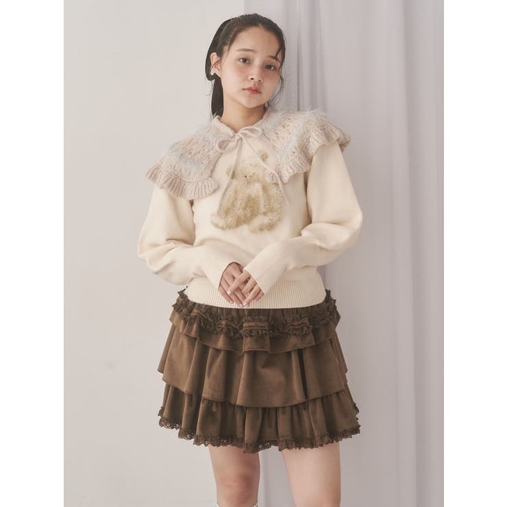 bear shaggy knit tops | merry jenny | 詳細画像15 