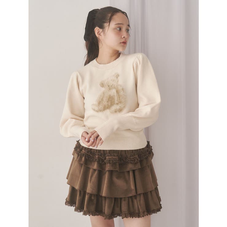 bear shaggy knit tops | merry jenny | 詳細画像16 