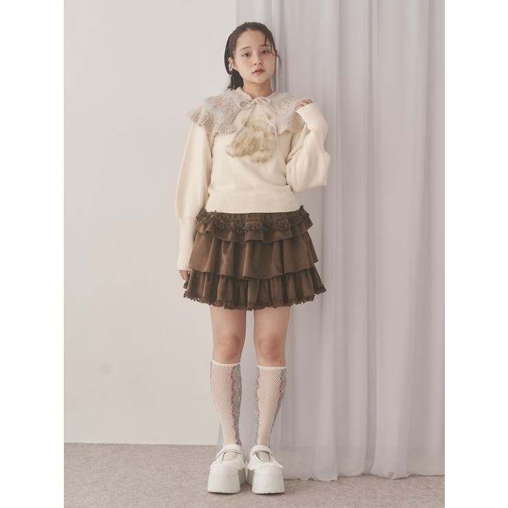 bear shaggy knit tops | merry jenny | 詳細画像18 