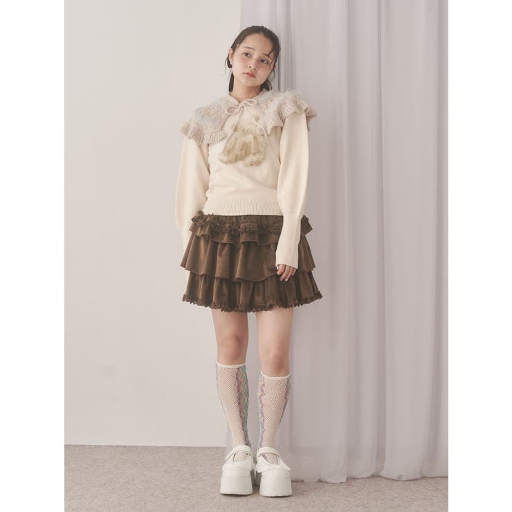 bear shaggy knit tops | merry jenny | 詳細画像19 